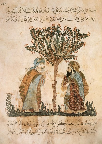 Miniature d’al-Wasiti : Abou Zayd s’entretenant avec al-Harith
